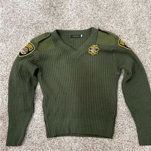 Commando Dark Green V-Neck Men's Sweater